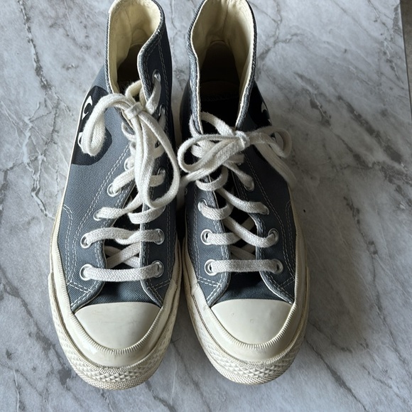 COMME DES GARCONS PLAY x Converse Unisex Chuck Taylor High Top Sneakers gray w6 - Picture 5 of 15